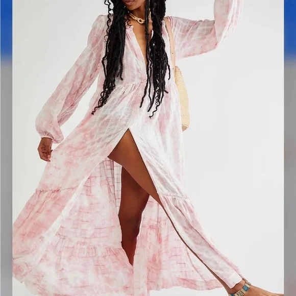 Free People | Dresses | Free People Edie Pink Tiedye Maxi Dress | Poshmark